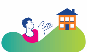 Man and House Illustration