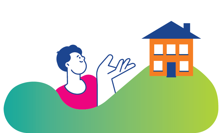 Man and House Illustration